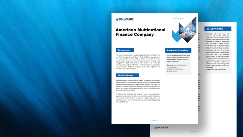 Case Study - American Multinational Finance Company Data Protection